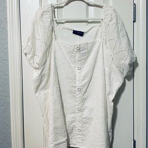 Lane Bryant White Lace Top #44